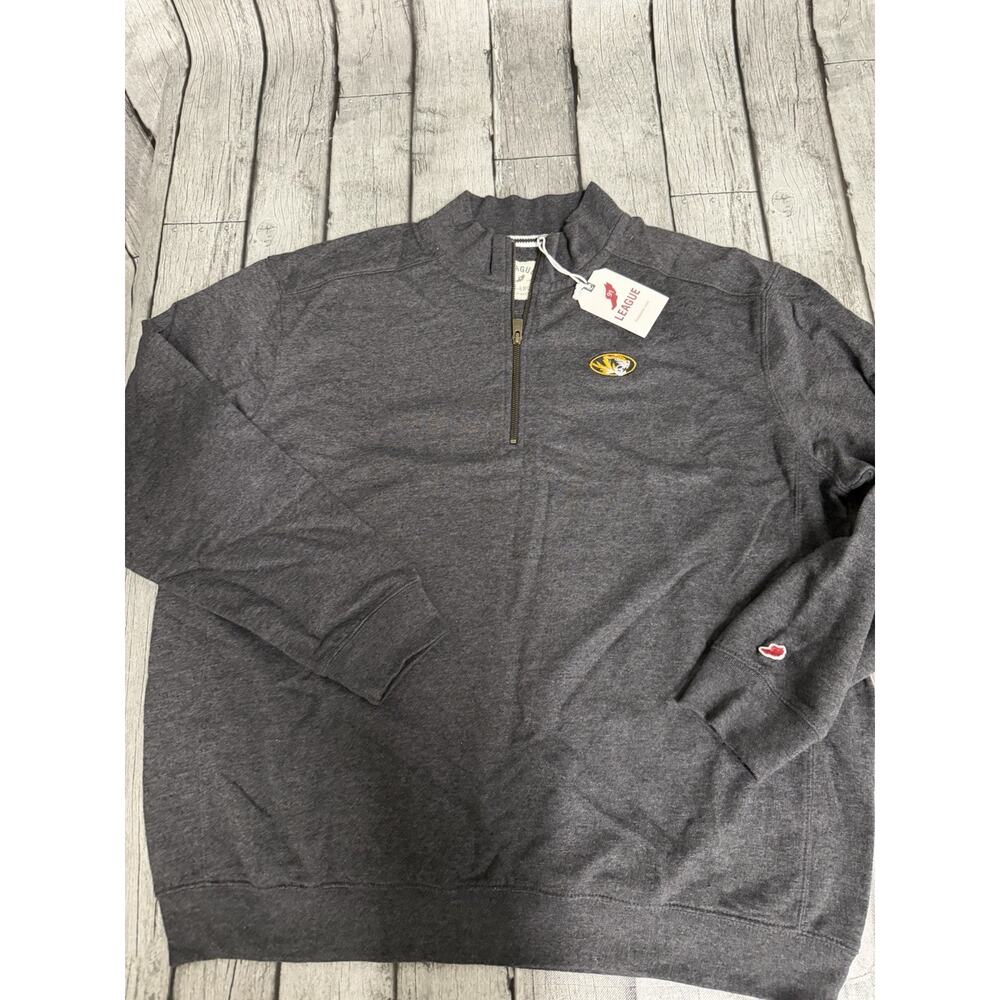 NWT Men’s League ‘91 Missouri Mizzou Tigers 1/4 Zip Pullover 2XL Grey XXL